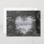 白黒愛雪のハートの写真のクリスマス シーズンポストカード (正面/裏面)