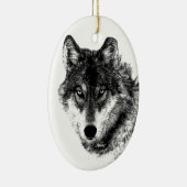 白黒感動的ウルフアイズ セラミックオーナメント (右)