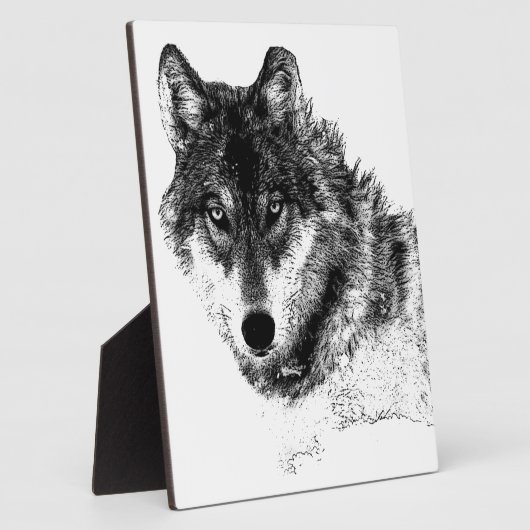 白黒感動的ウルフアイズ フォトプラーク (側面)