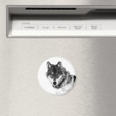 白黒感動的ウルフアイズ マグネット (インサイチュ (食洗機))