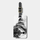 白黒感動的ウルフアイズ ラゲッジタグ (正面縦)