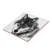 白黒感動的ウルフアイズ – 野生動物 タイル (側面)