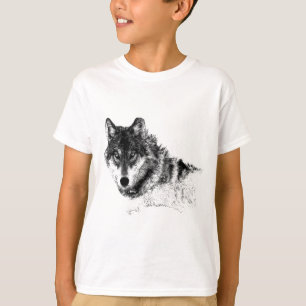 白黒感動的ウルフアイズ Tシャツ