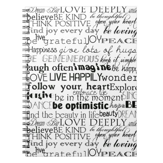 白黒感動的ワーズクリスマス ノートブック (正面)