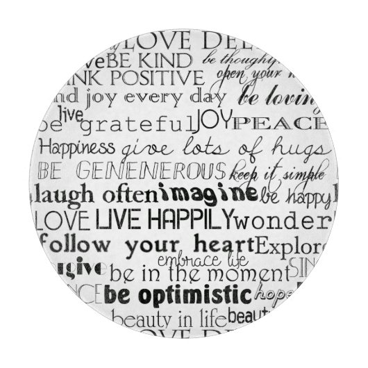 白黒感動的語 カッティングボード (正面)