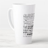 白黒感動的語 カフェラテマグ (左アングル)