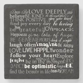 白黒感動的語 ストーンコースター