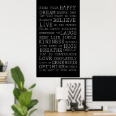 白黒感動的語 ポスター (ホームオフィス)