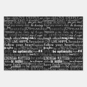 白黒感動的語 ラッピングペーパーシート (正面3)