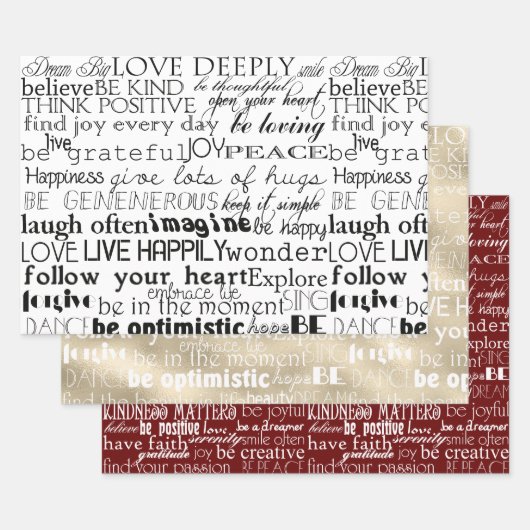 白黒感動的語 ラッピングペーパーシート (セット)