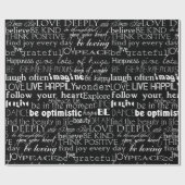 白黒感動的語 ラッピングペーパー (フラット)