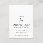 白黒感謝ネックレスイヤリングカード プレイスカード (裏面)