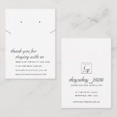 白黒感謝ネックレスイヤリングカード プレイスカード (正面/裏面)