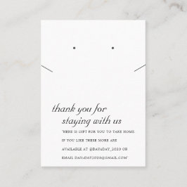 白黒感謝ネックレスイヤリングカード プレイスカード