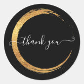 白黒感謝金ゴールドフレームモダン ラウンドシール (正面)