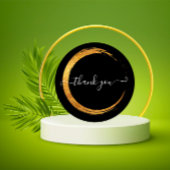 白黒感謝金ゴールドフレームモダン ラウンドシール