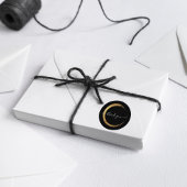 白黒感謝金ゴールドフレームモダン ラウンドシール