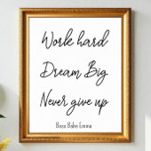 白黒成功引用文ワーク懸命ジム ポスター