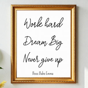 白黒成功引用文ワーク懸命ジム ポスター