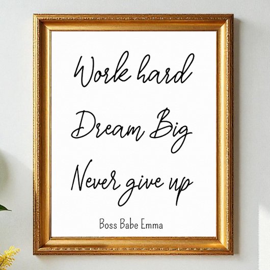 白黒成功引用文ワーク懸命ジム ポスター