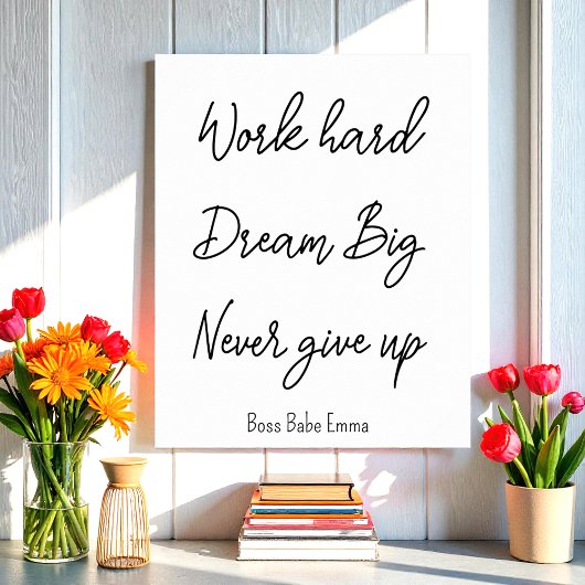 白黒成功引用文ワーク懸命ジム ポスター