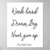 白黒成功引用文ワーク懸命ジム ポスター (正面)