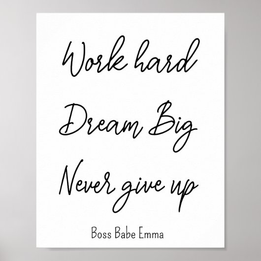 白黒成功引用文ワーク懸命ジム ポスター (正面)