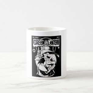 白黒戦いの岬が付いている緑のランタン コーヒーマグカップ