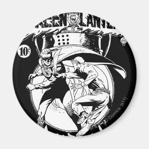 白黒戦いの岬が付いている緑のランタン マグネット