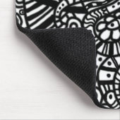 白黒手塗りの落書き マウスパッド (コーナー)