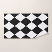白黒手市松模様に拭き ハンドタオル (ハンドタオル)