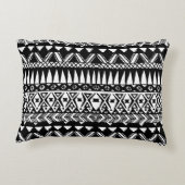 白黒手描きのモダンな種族のアズテック人 アクセントクッション (裏面)