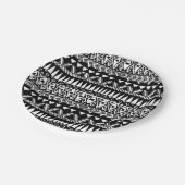 白黒手描きのモダンな種族のアズテック人 ペーパープレート (アングル)