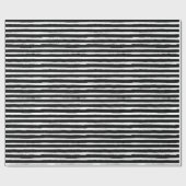 白黒手描きの水彩画は縞で飾ります ラッピングペーパー (フラット)