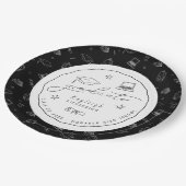 白黒手描きグラードパーティー紙プレート ペーパープレート (アングル)