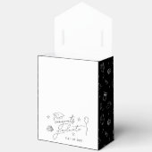 白黒手描きパーソナライズされた卒業 フェイバーボックス (見開き)