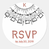 白黒手描き円線スターバスト ラウンドシール (正面)