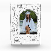 白黒手描き卒業写真ブロック フォトブロック (正面)