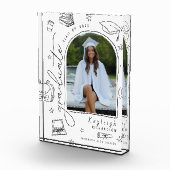 白黒手描き卒業写真ブロック フォトブロック (右)