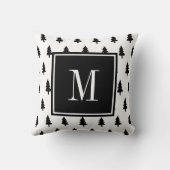 白黒手描き松モノグラミニマルム クッション (裏面)