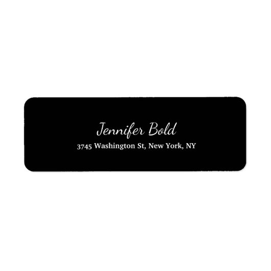 白黒手書きスクリプトクリエイティブプレーン ラベル (正面)