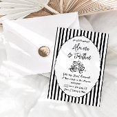 白黒手書結婚式招待状 招待状