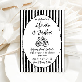 白黒手書結婚式招待状 招待状