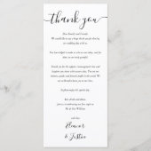 白黒披露宴サンキュー座席表 メニュー (正面)