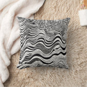 白黒抽象デザイン クッション (ブランケット)