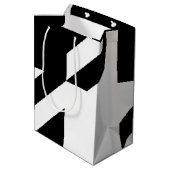 白黒抽象デザイン ミディアムペーパーバッグ (裏面アングル)