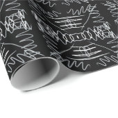 白黒抽象デザイン ラッピングペーパー (ロールコーナー)