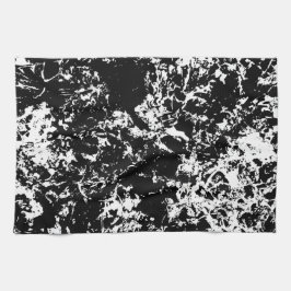 白黒抽象氷の形成 キッチンタオル