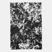 白黒抽象氷の形成 キッチンタオル (縦)