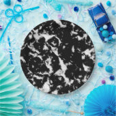 白黒抽象的でグランジな大理石- ペーパープレート (パーティー)